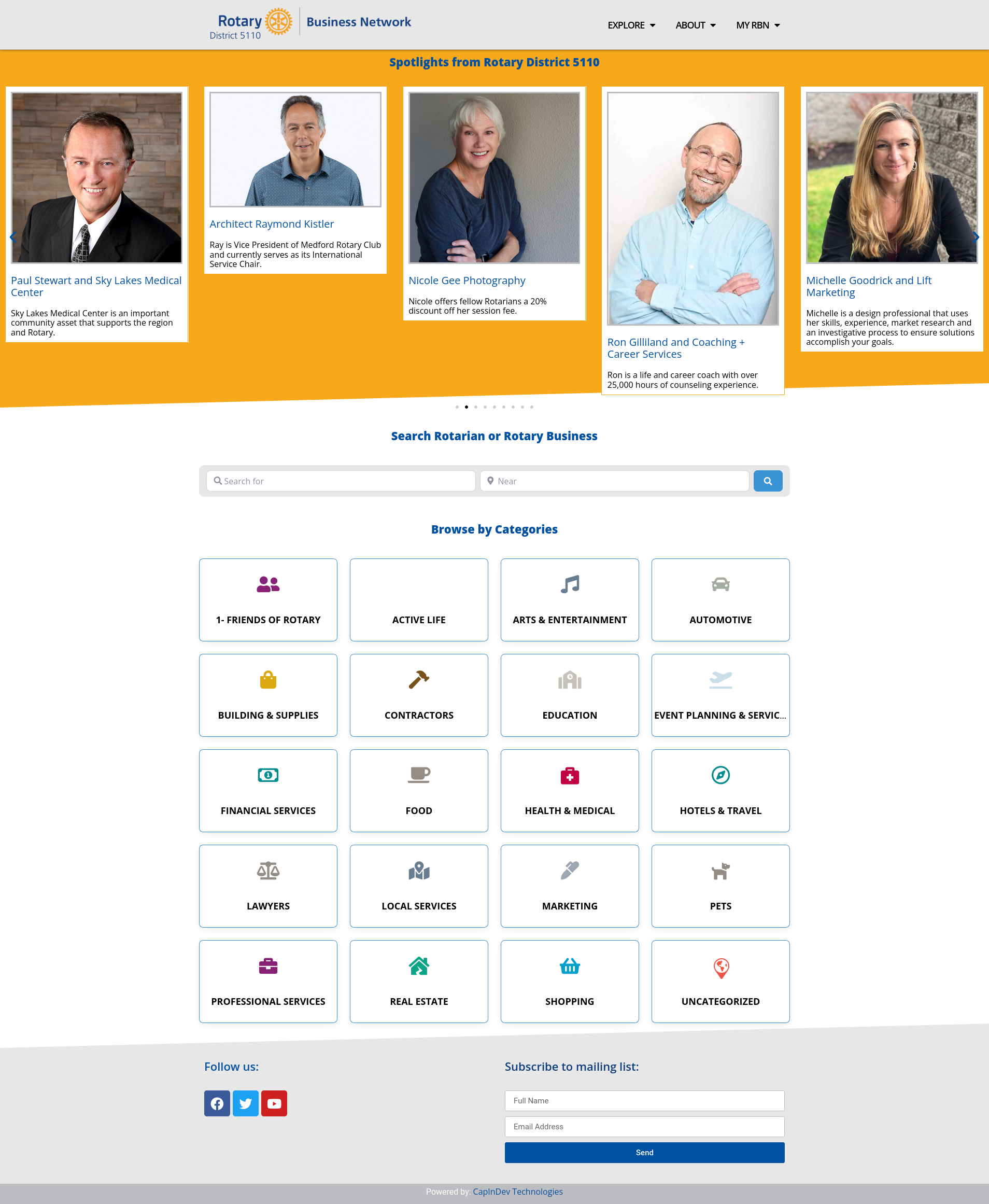 Rotary Business Network homepage