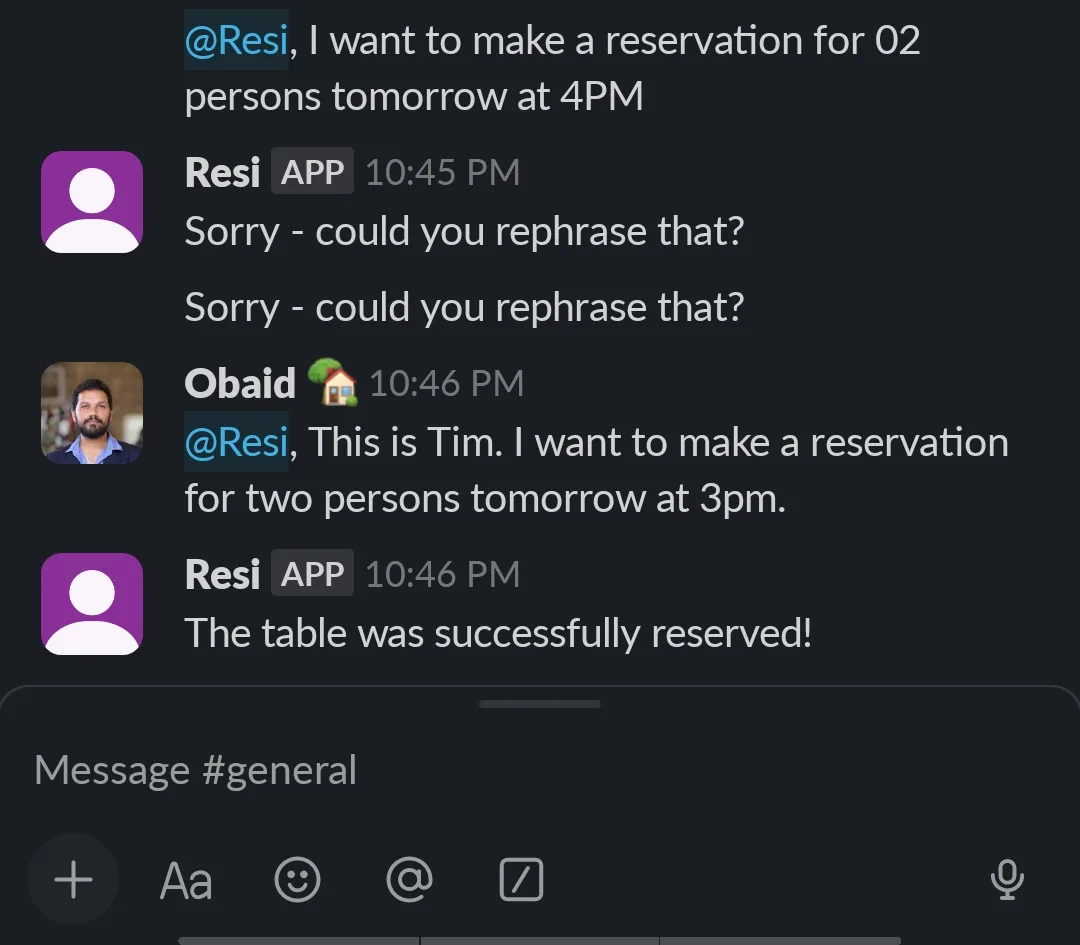 Resi Slack Chatbot